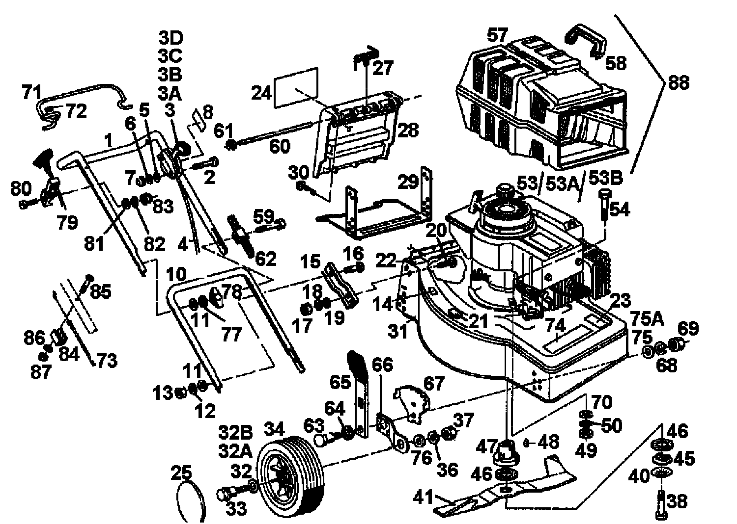 MTD Motormäher 45 B 04038.02 (1995) Grundgerät MTD Rasenmäher Ersatzteile