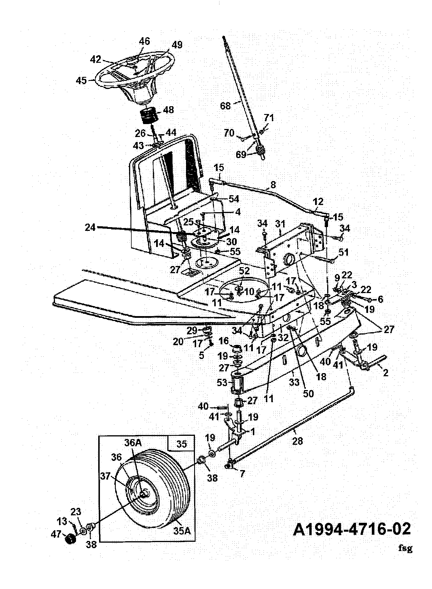 Bauhaus Rasentraktoren T 81 134C352D621 (1994) Vorderachse MTD Rasentraktoren Ersatzteile