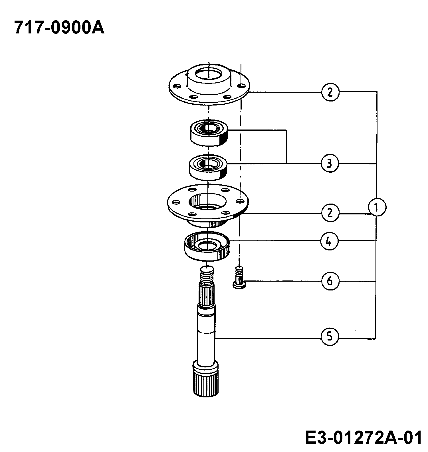 Columbia, Rasentraktoren, 112/910 N, 133I470E626 (1993), Messerspindel 717-0900A, MTD Ersatzteil-Zeichnungen