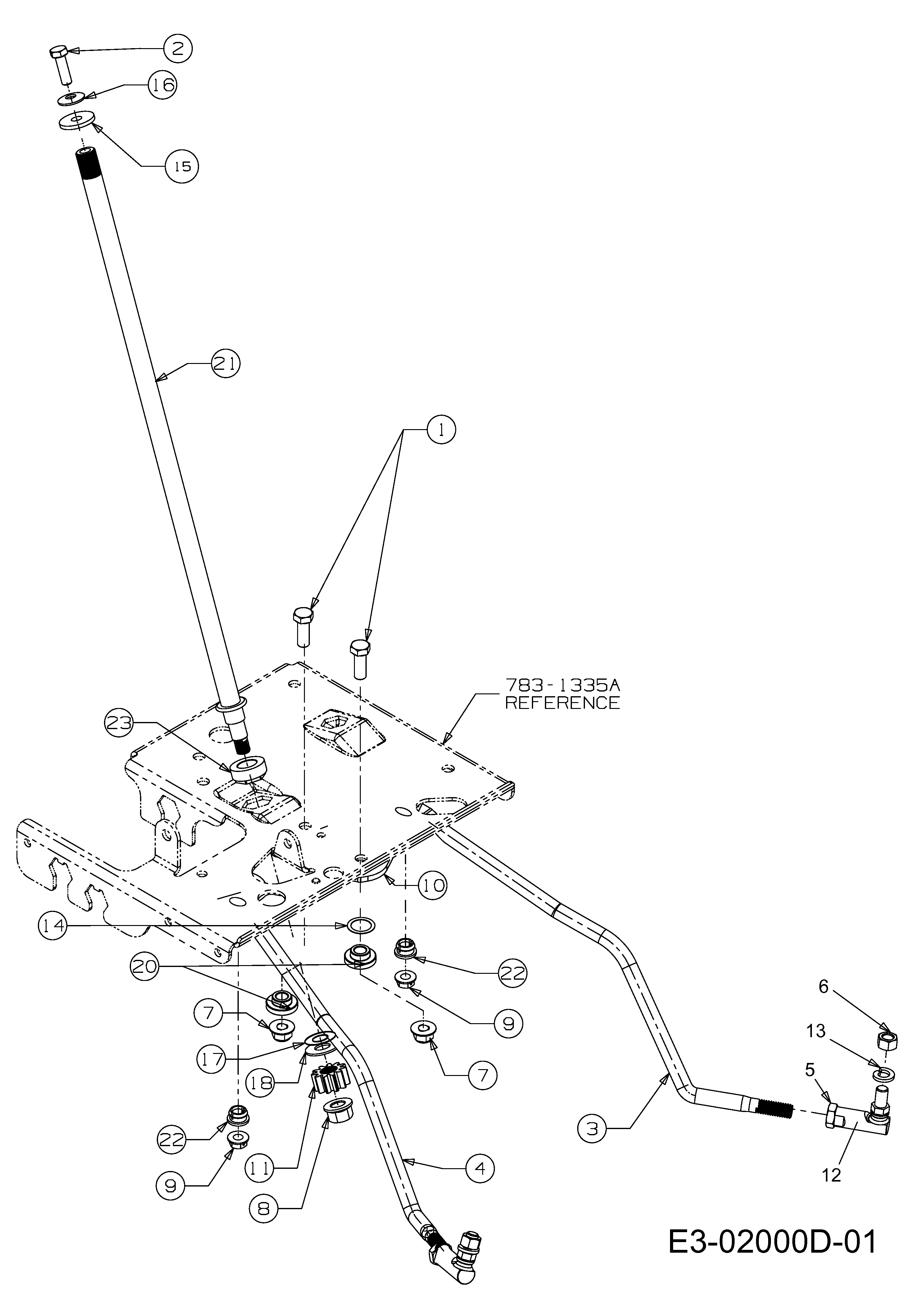 Fleurelle, Rasentraktoren, AMH 1650, 13B5509N619 (2003), Lenkung, MTD Ersatzteil-Zeichnungen