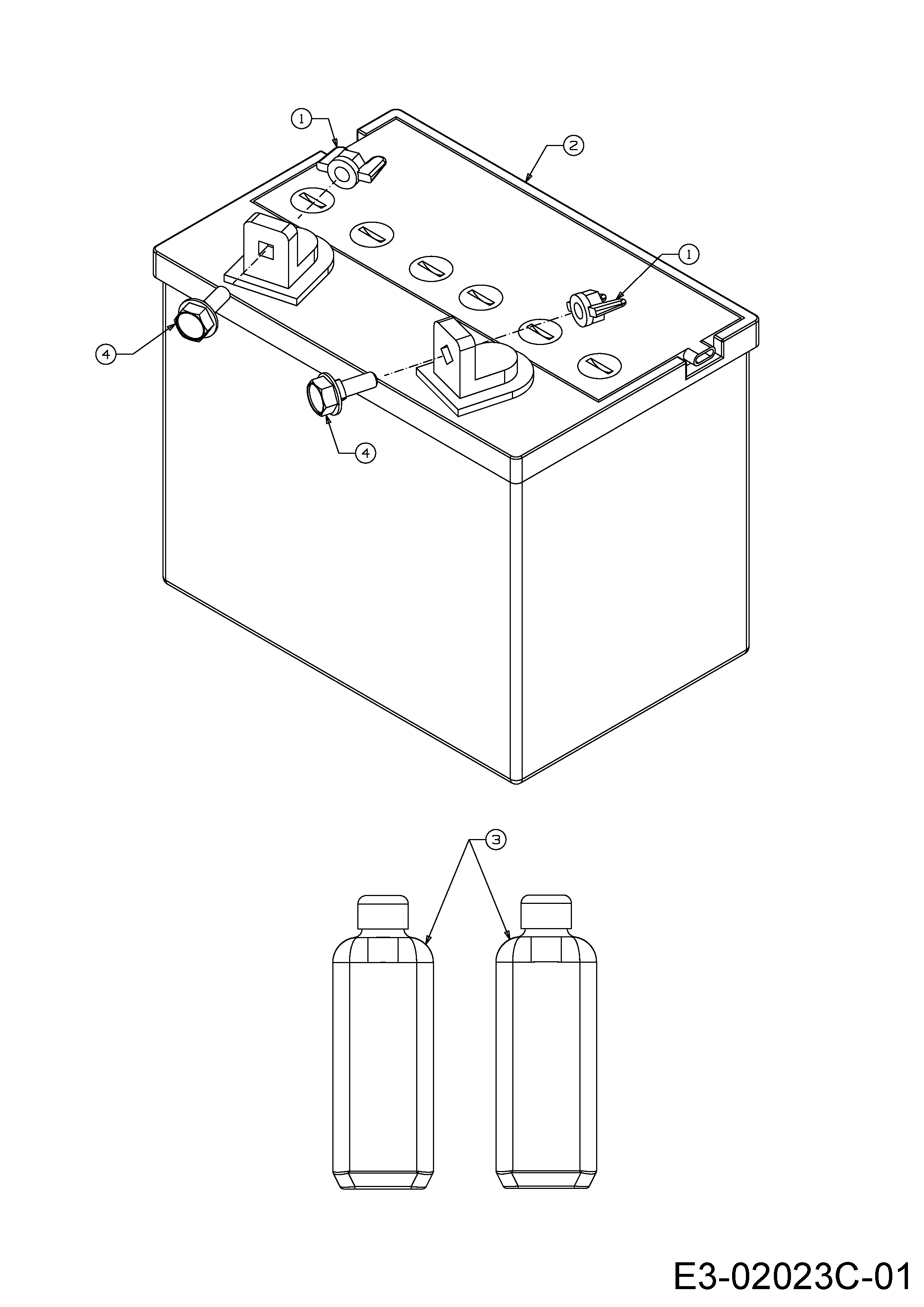 Massey Ferguson, Rasentraktoren, MF 36-22 HG, 13CF51CI695 (2010), Batterie, MTD Ersatzteil-Zeichnungen