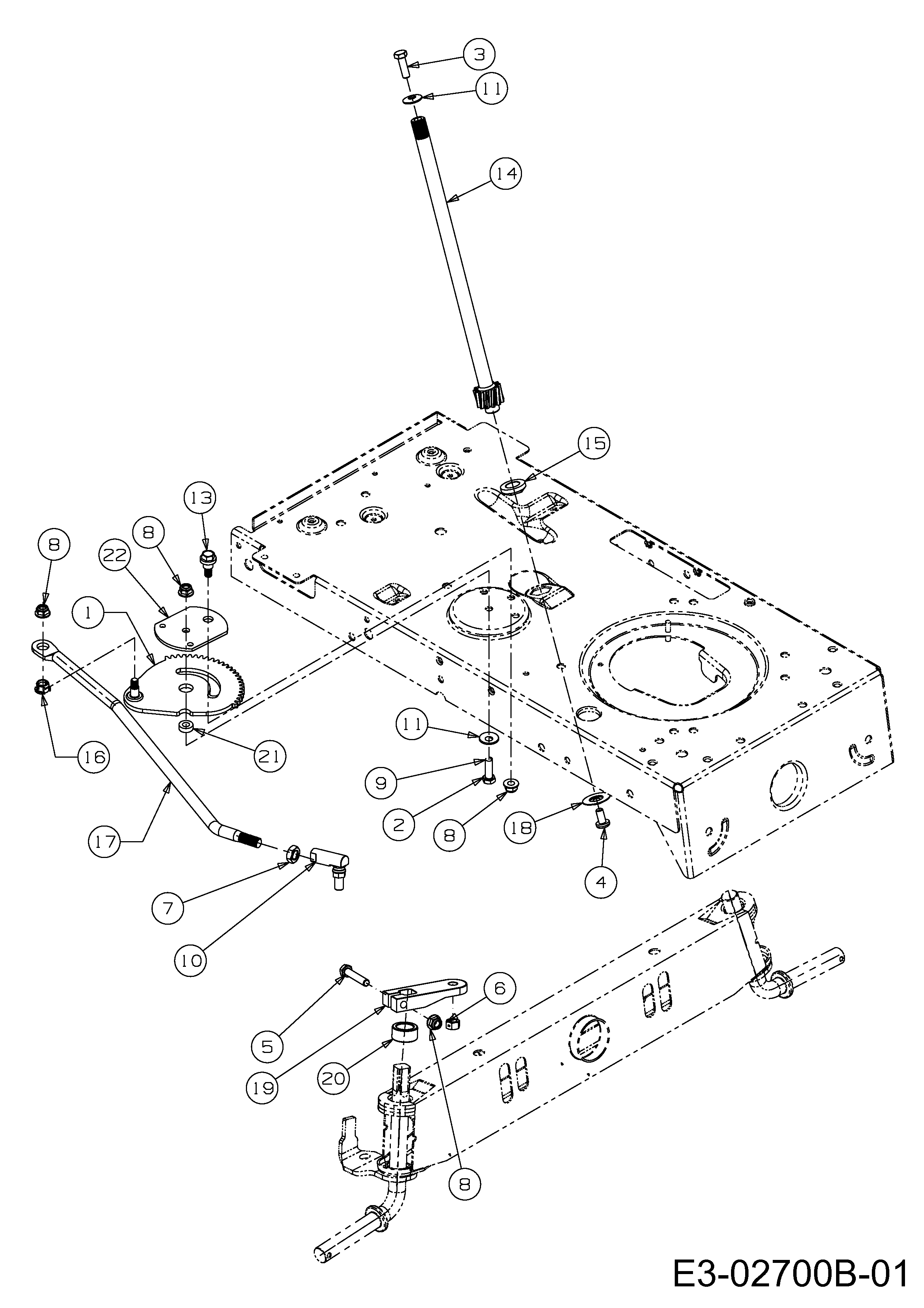 Ranger, Rasentraktoren, Ranger 2 (20/107 T), 13AT778G661 (2010), Lenkung, MTD Ersatzteil-Zeichnungen