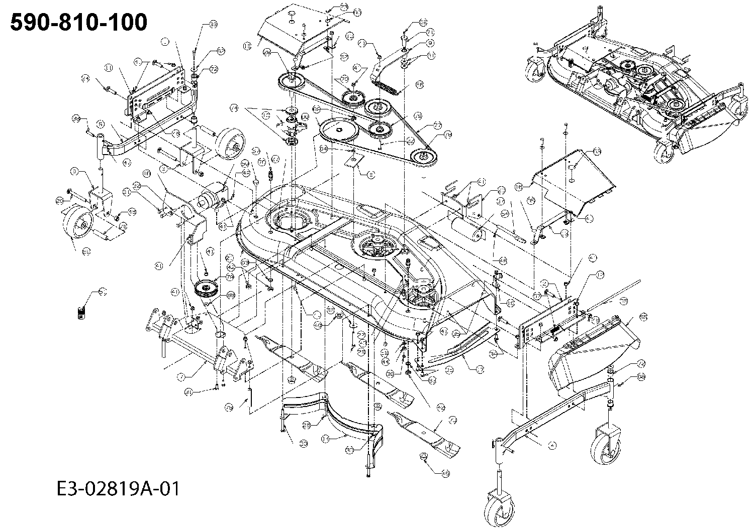 Cub Cadet, Kompakttraktoren, HDS 6284, 54AD74HD603 (2006), Mähwerk K (54"/137cm), MTD Ersatzteil-Zeichnungen