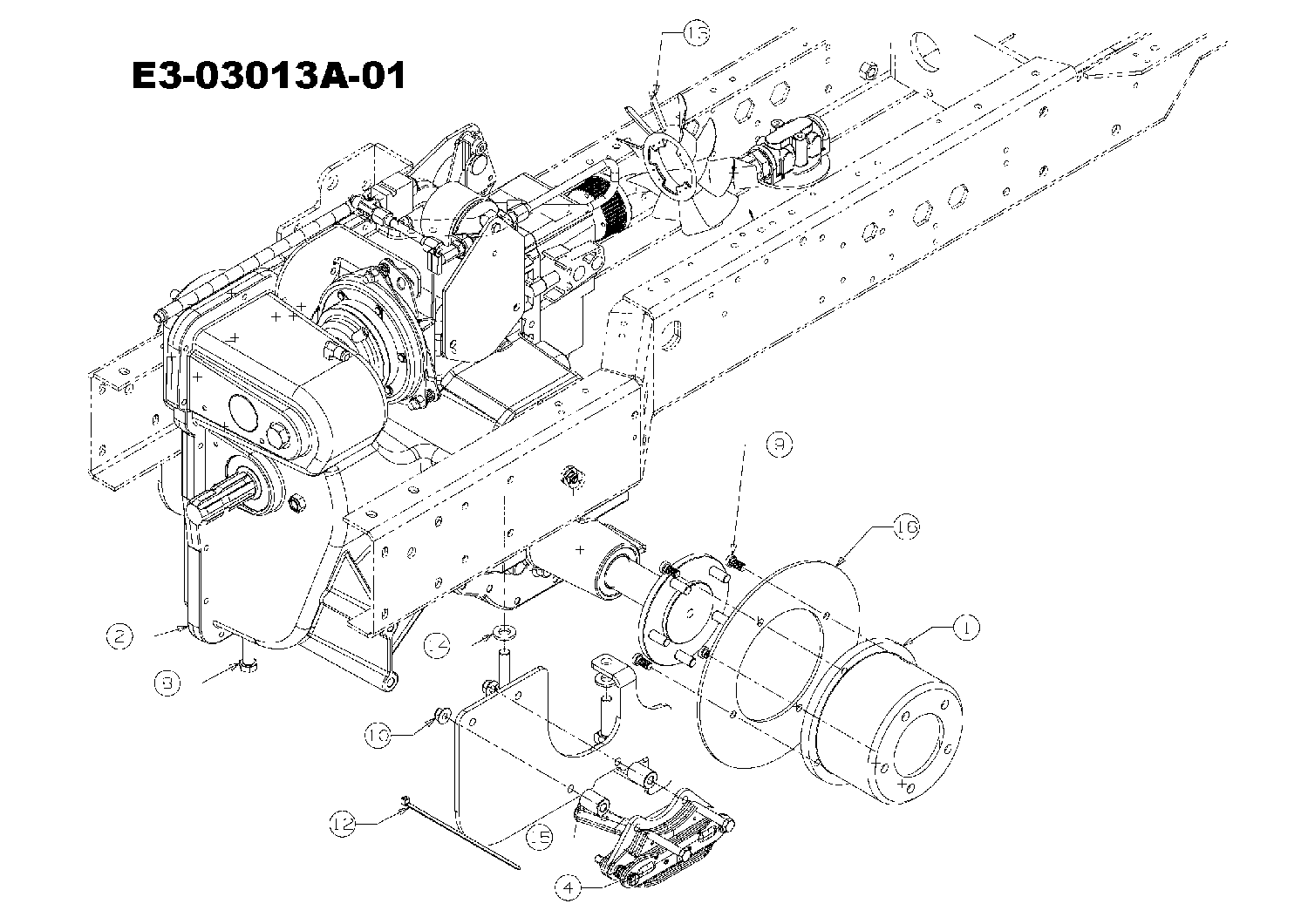 Cub Cadet, Kompakttraktoren, HDS 5264, 54AE52L-603 (2007), Bremse, MTD Ersatzteil-Zeichnungen