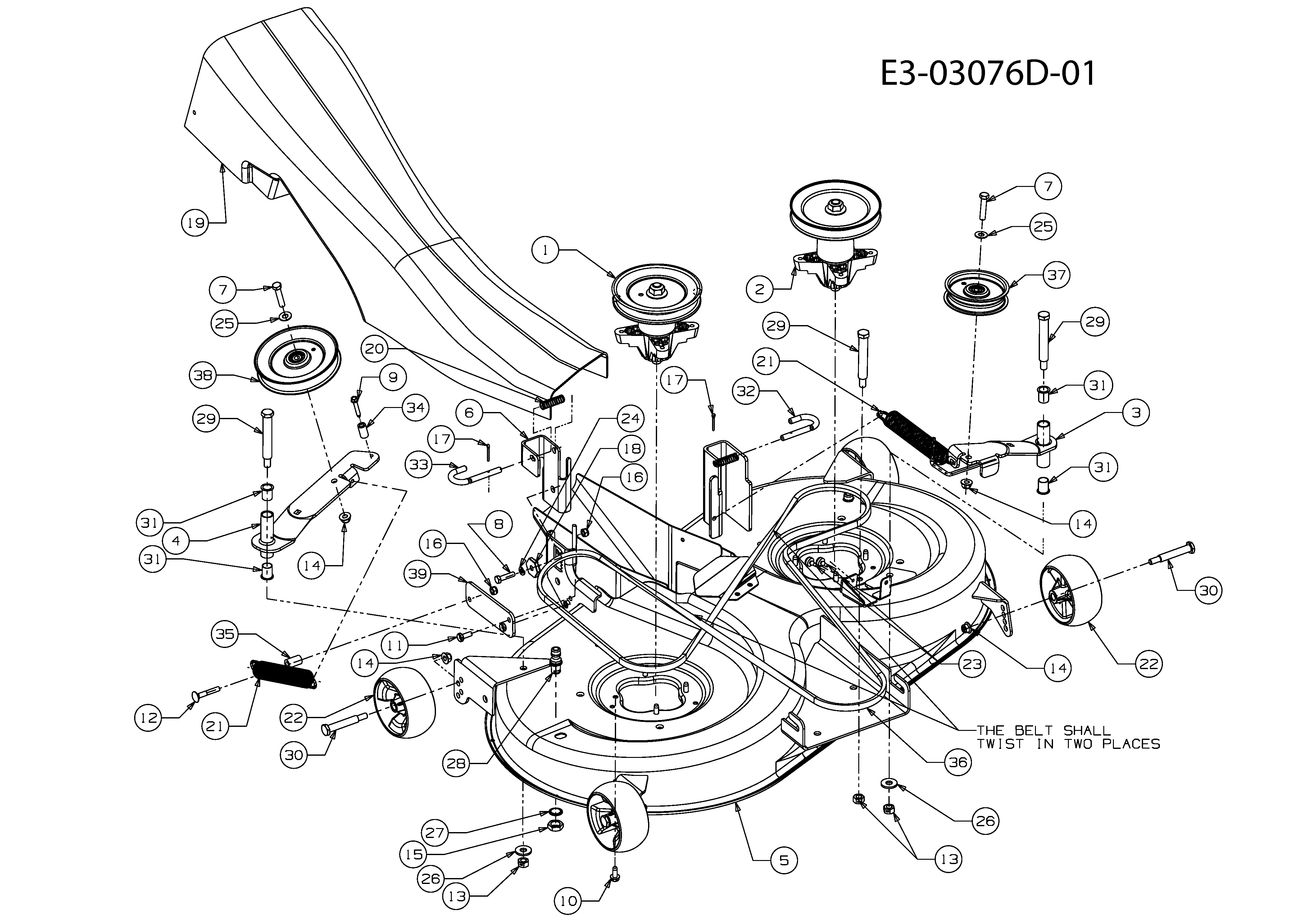 Efco, Rasentraktoren, Kommand 105/22 HPlus, 13AF49KN437 (2011), Mähwerk N (41"/105cm), MTD Ersatzteil-Zeichnungen