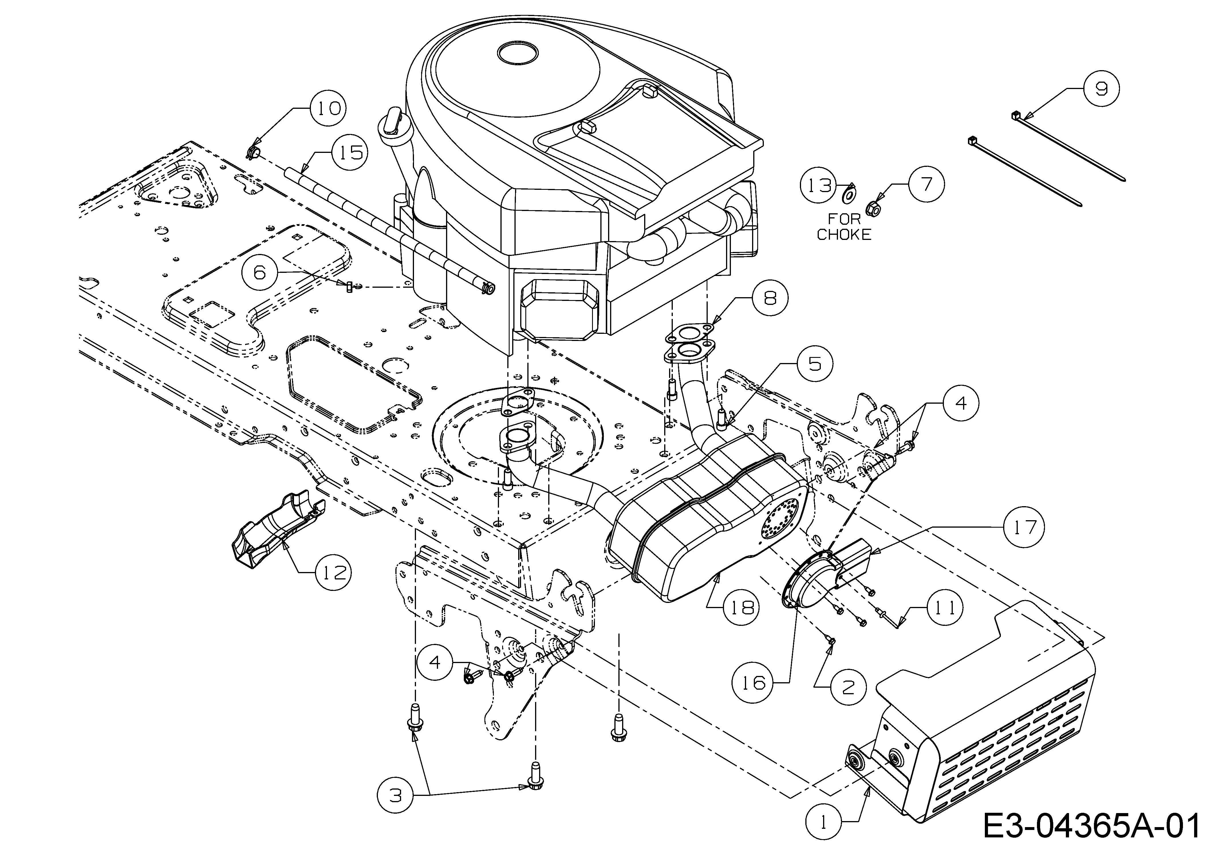Efco, Rasentraktoren, Kommand 80/12,5 T, 13AH77KC637 (2009), Motorzubehör, MTD Ersatzteil-Zeichnungen