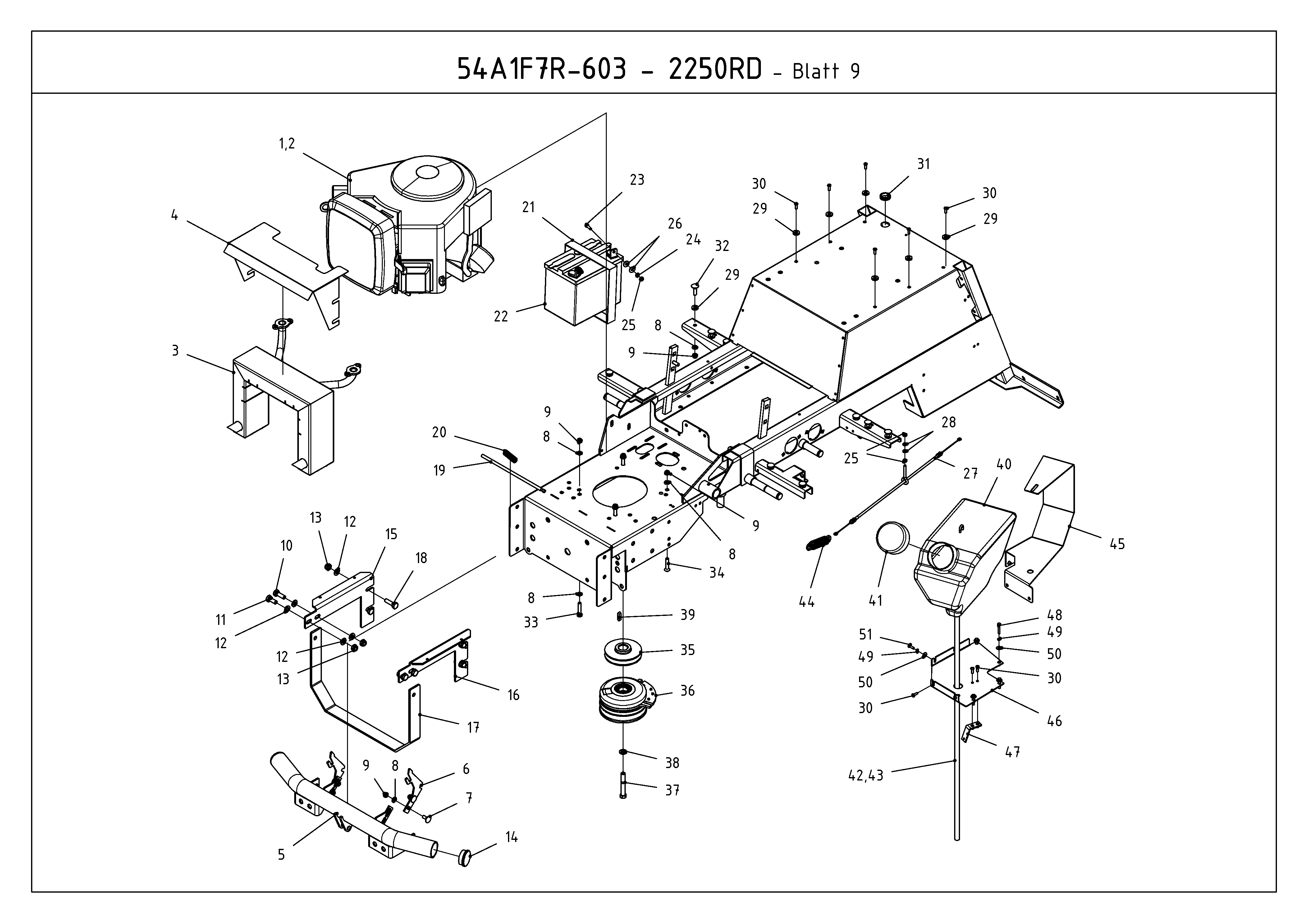 Cub Cadet, Kompakttraktoren, CC 2250 RD, 54A1F7R-603 (2009), Motorzubehör, MTD Ersatzteil-Zeichnungen