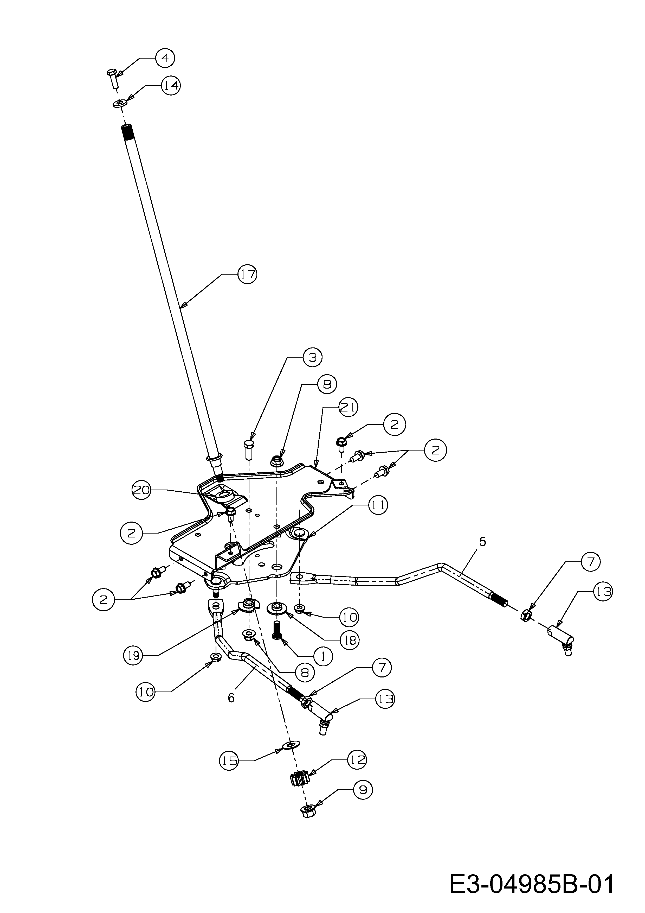 Efco, Rasentraktoren, Kommand 105/22 HPlus, 13AF99KN637 (2012), Lenkung, MTD Ersatzteil-Zeichnungen
