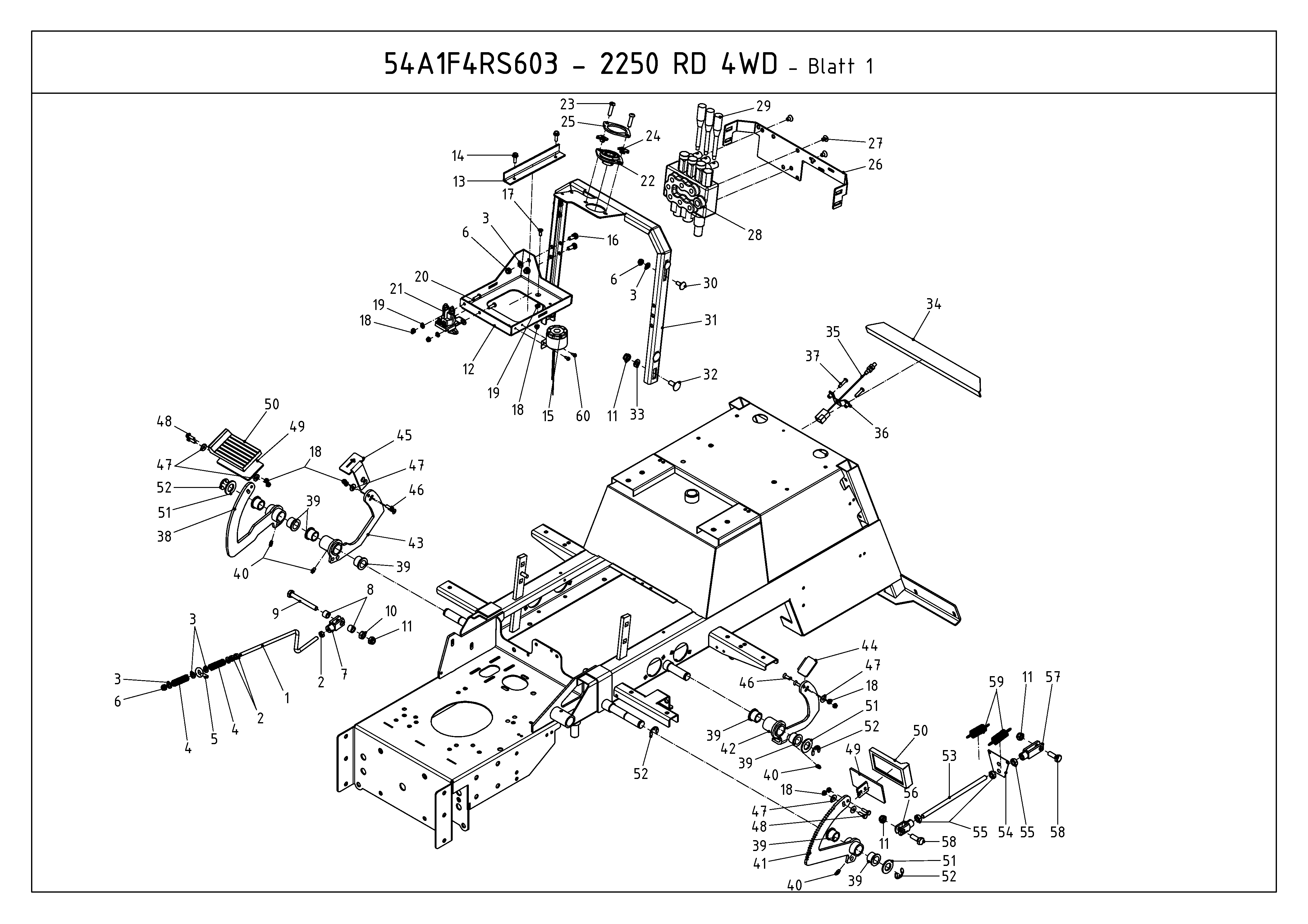 Cub Cadet, Kompakttraktoren, CC 2250 RD 4 WD, 54A1F4RS603 (2009), Pedale, MTD Ersatzteil-Zeichnungen