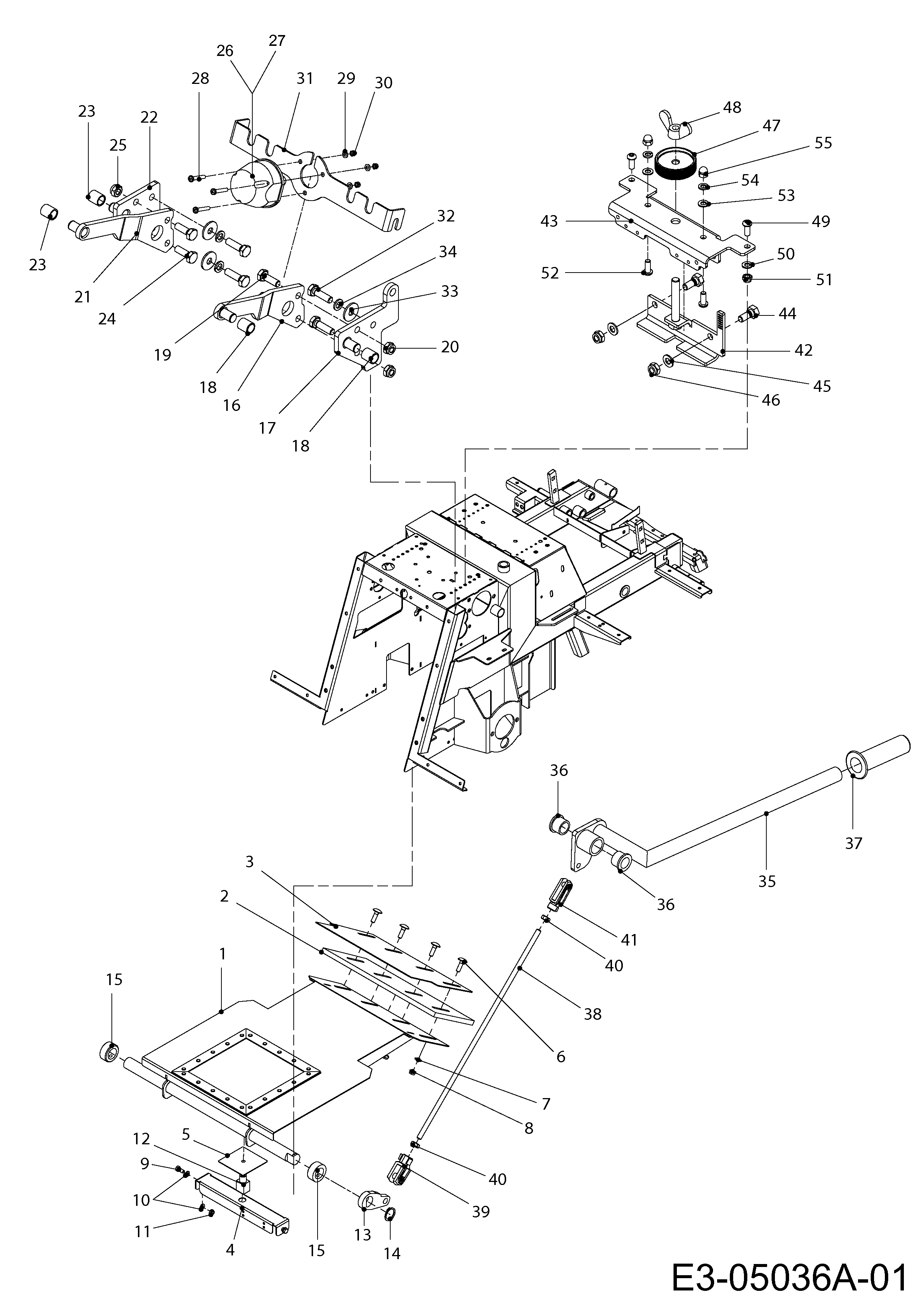 Cub Cadet, Kompakttraktoren, CC 3250 RDH 4 WD, 54A1G8RU603 (2010), Aushebung Fangkorb, MTD Ersatzteil-Zeichnungen