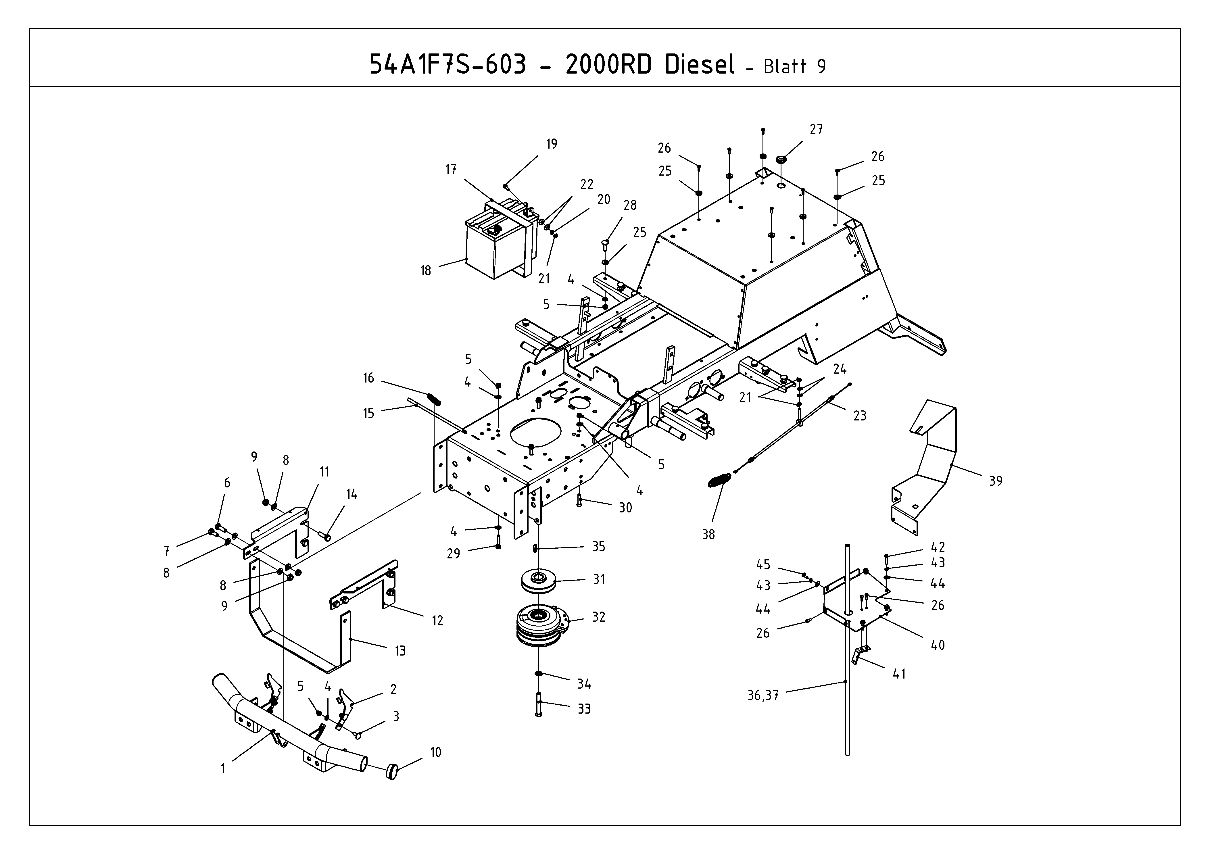 Cub Cadet, Kompakttraktoren, CC 2000 RD, 54A1F7S-603 (2010), Batterie, Elektromagentkupplung, MTD Ersatzteil-Zeichnungen