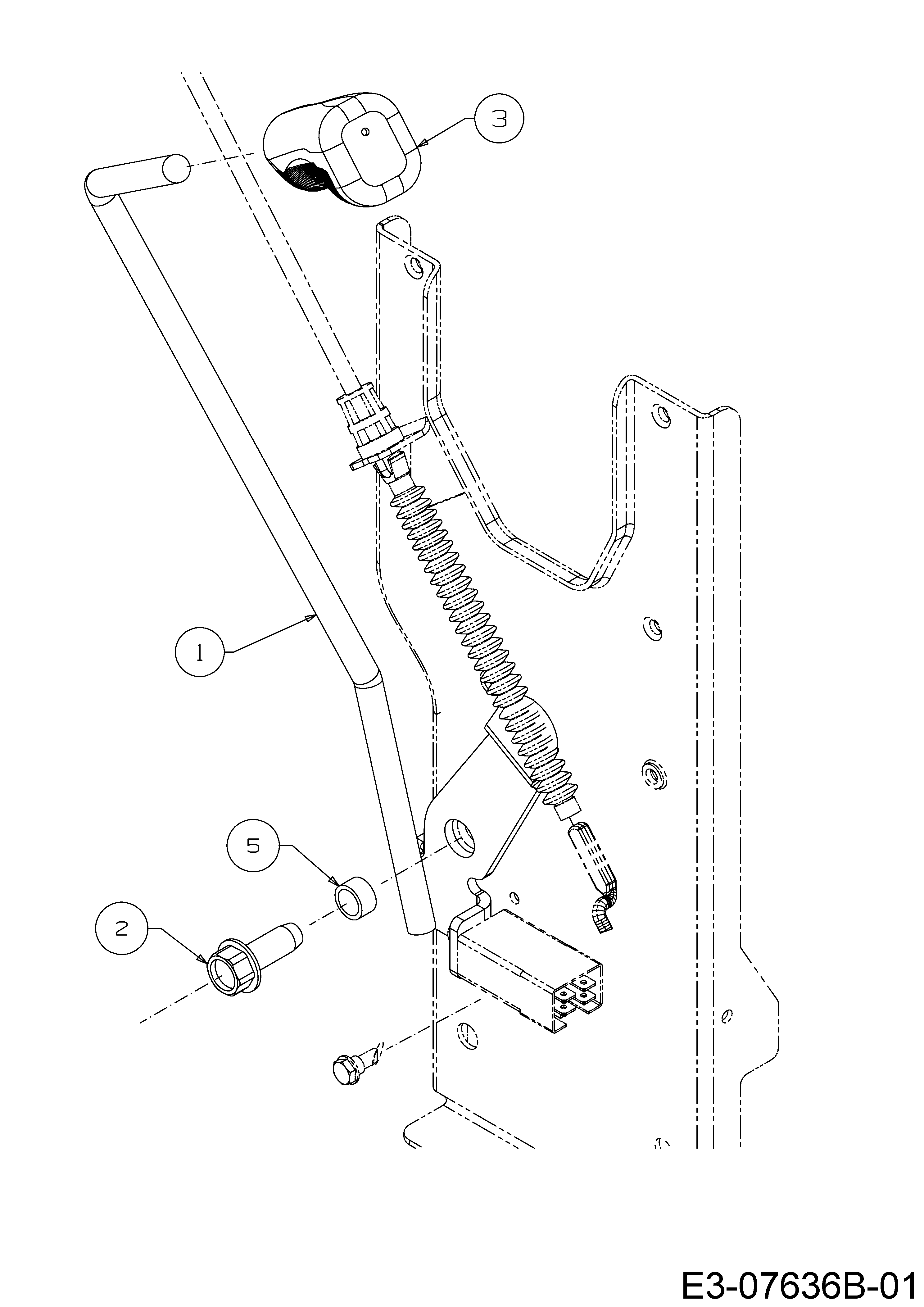 WOLF-Garten, Rasentraktoren, RDE 60 M, 13A326EC650F (2014), Mähwerkseinschaltung, MTD Ersatzteil-Zeichnungen