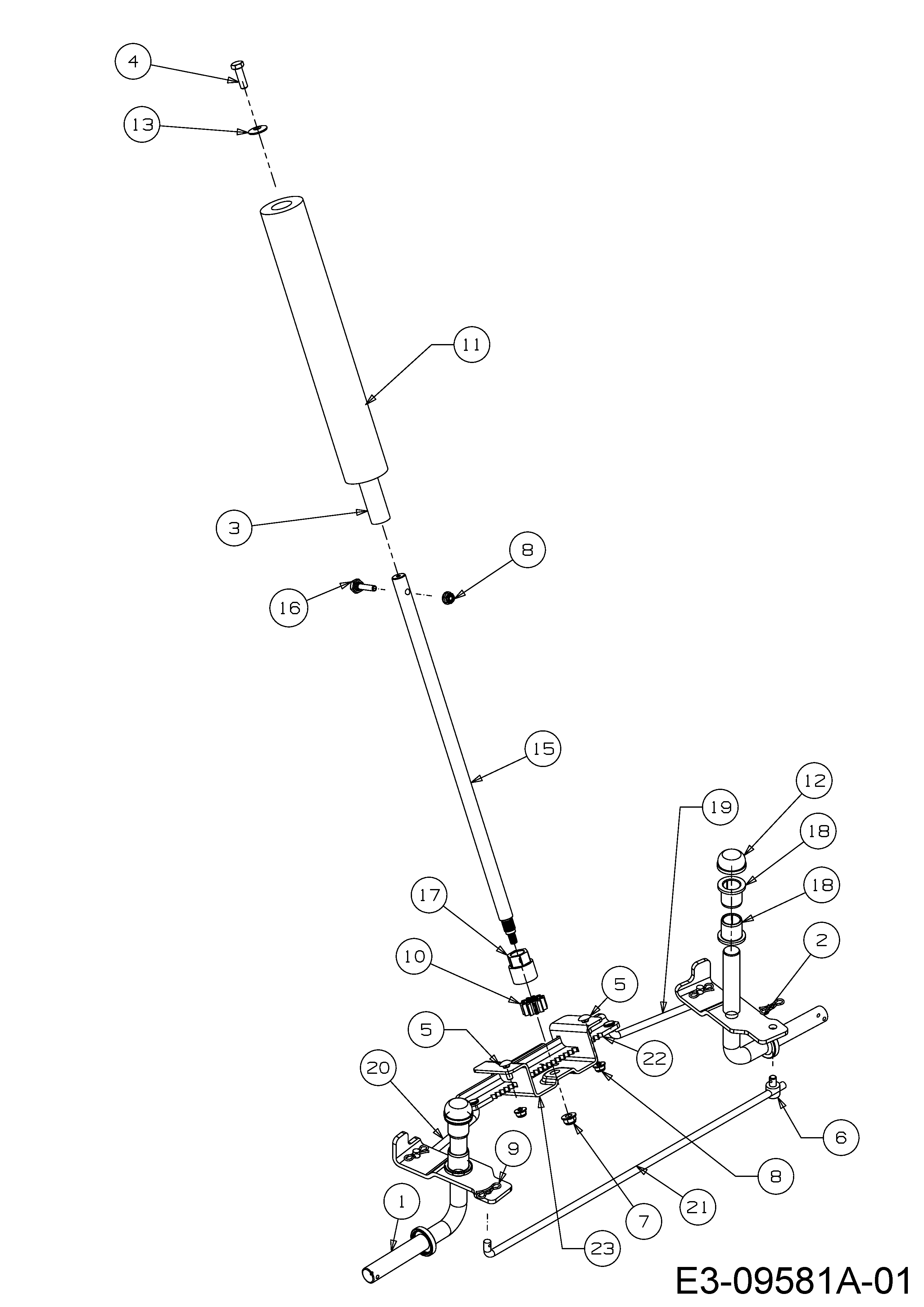 WOLF-Garten, Rasentraktoren, Scooter Hydro, 13A221SD650 (2018), Lenkung, MTD Ersatzteil-Zeichnungen