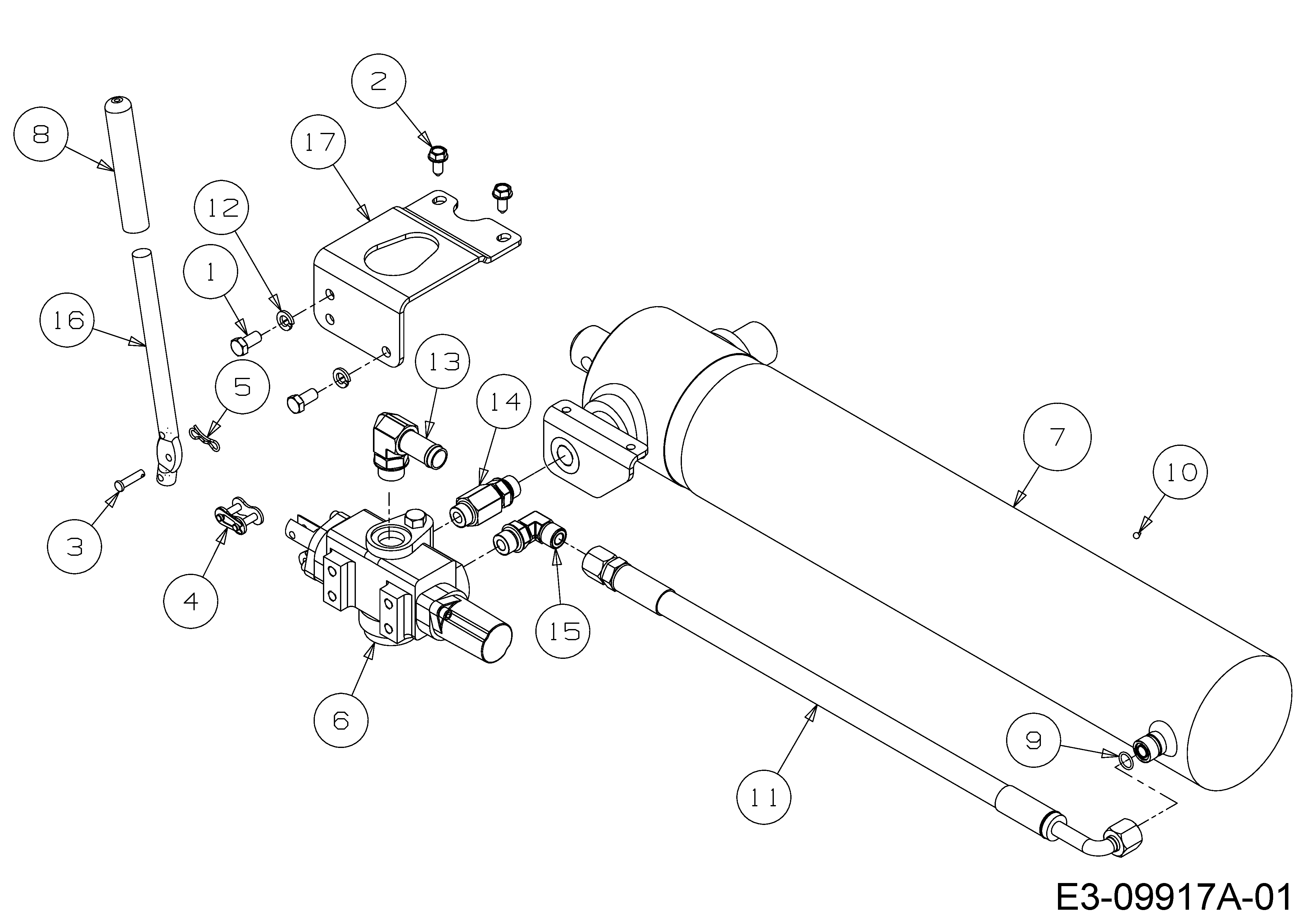 Cub Cadet, Holzspalter, LS 27, 24BG5HM5710 (2016), Hydraulikzylinder, MTD Ersatzteil-Zeichnungen