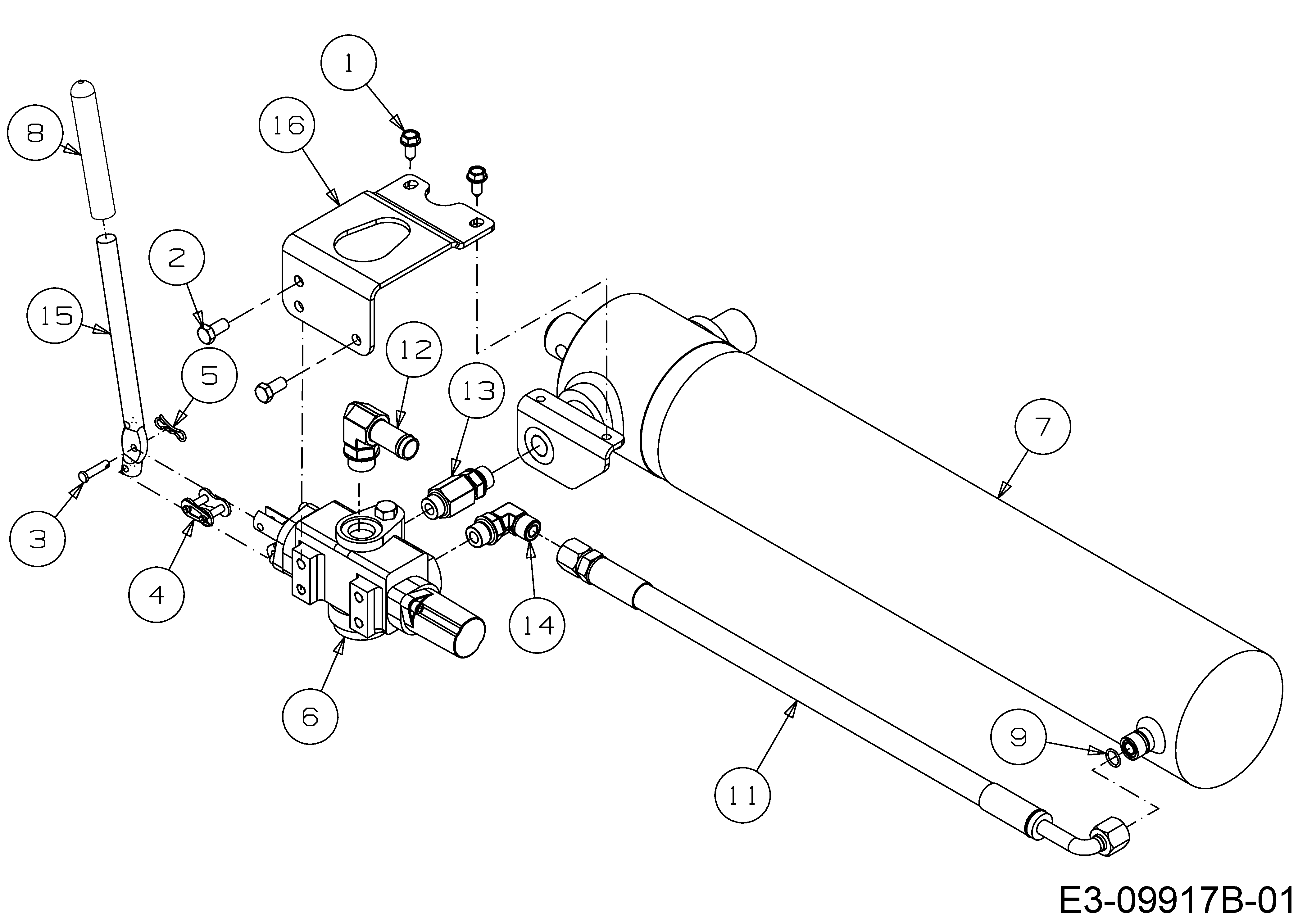 Cub Cadet, Holzspalter, LS 27, 24BG5HM5710 (2017), Hydraulikzylinder, MTD Ersatzteil-Zeichnungen