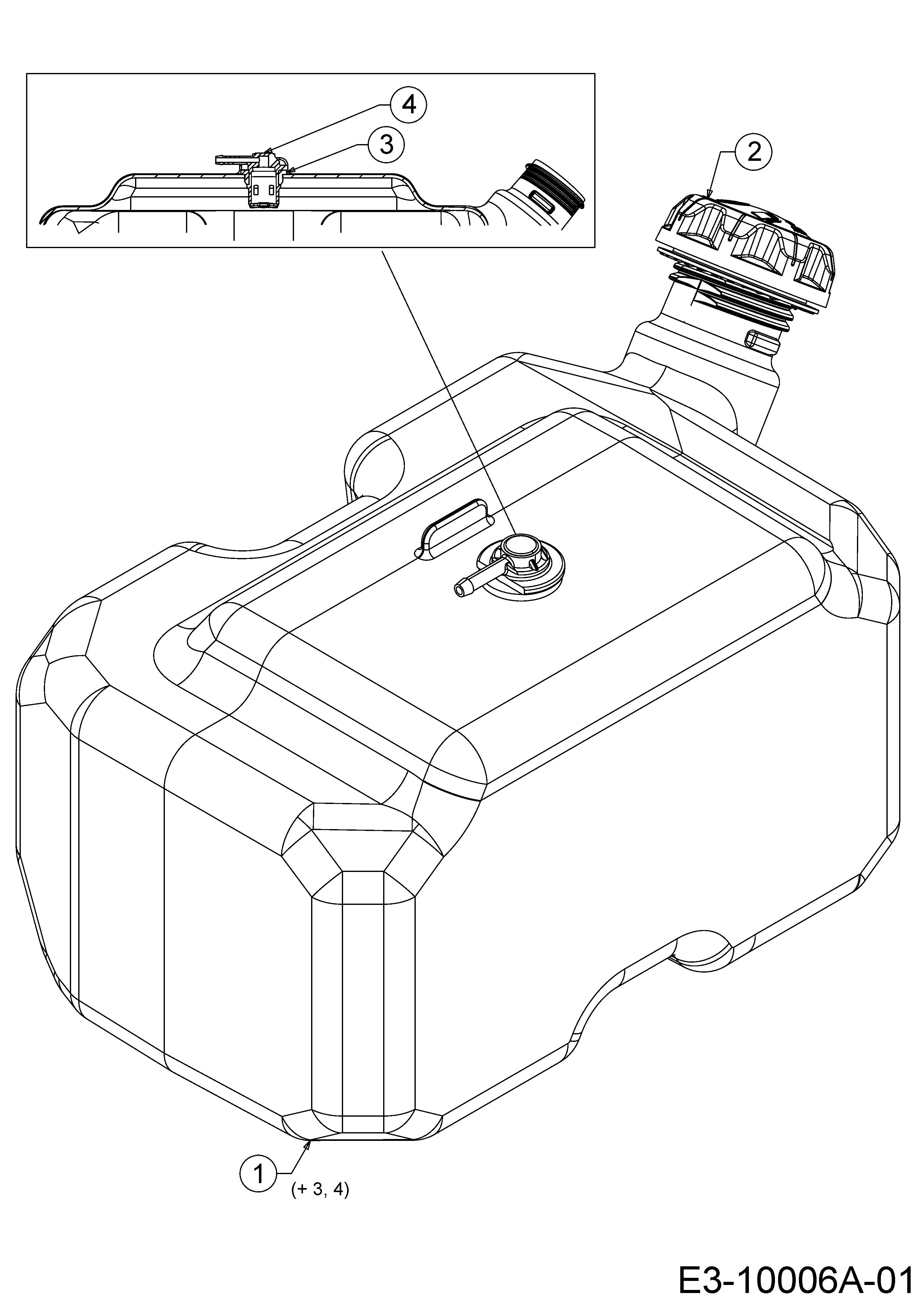 Cub Cadet, Gartentraktoren, XT 3 QS 137, 14AIA5CA603 (2018), Tank, MTD Ersatzteil-Zeichnungen