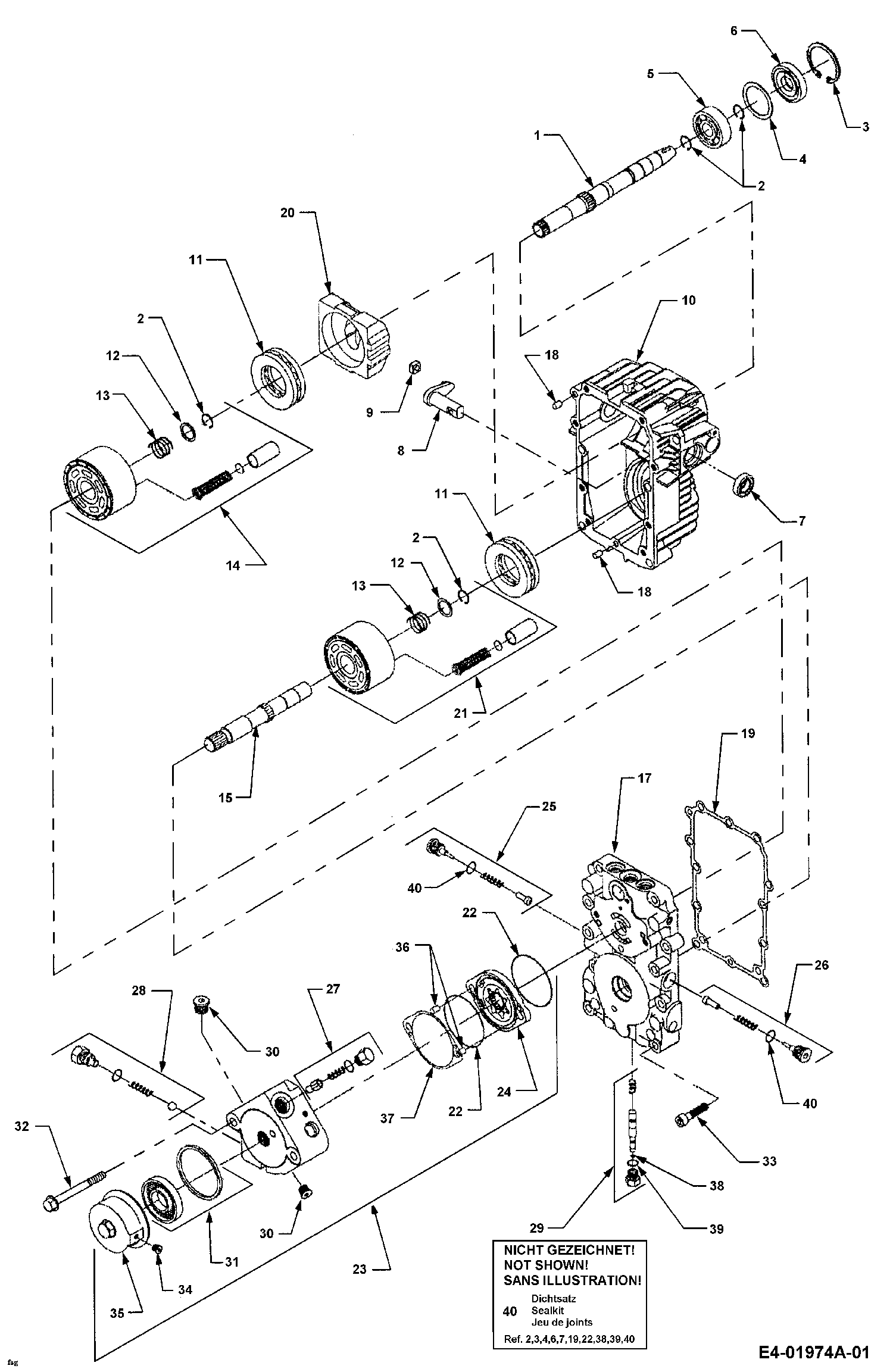 Cub Cadet, Gartentraktoren, HDS 3235, 14B-676-603 (2000), Hydrostat, MTD Ersatzteil-Zeichnungen